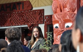 Te Arikinui Kuini Nga wai hono i te po on her first visit to Whakatu Marae in Nelson. 
