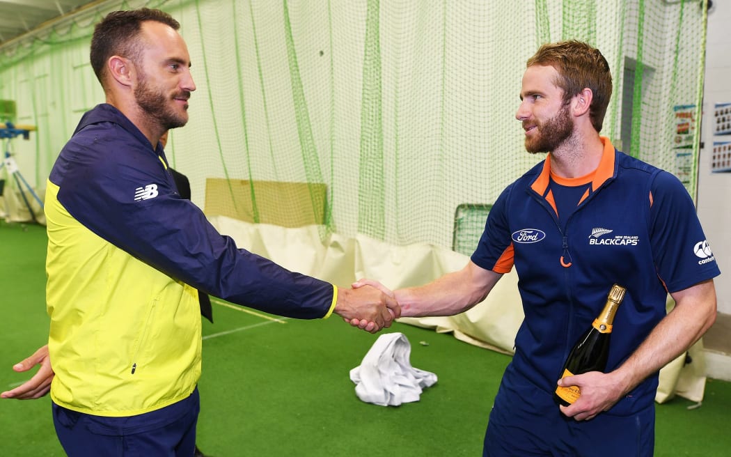 Faf du Plessis and Kane Williamson (right).