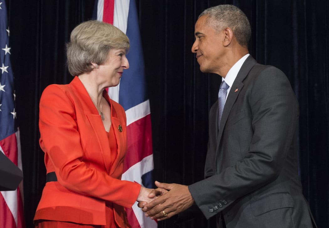 UK Prime Minister Theresa May meets with US President Barack Obama on the first day of the G20 Summit in China.