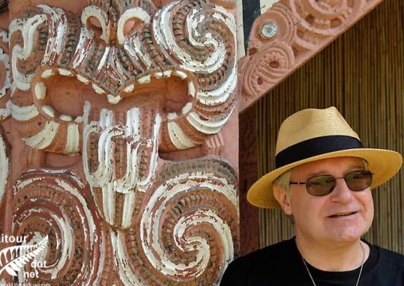Alan Gallop met Emily Schuster in 1986 as part of a touring group, fascinated by the story of Hinemihi he wrote the book The House with the Golden Eyes.