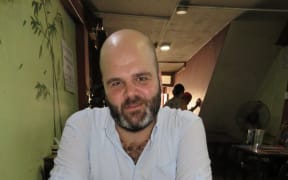Thomas Heaton at a favourite mo-mo restaurant, Patan