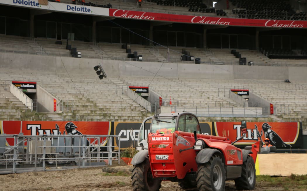 Work has begun dismantling the old stadium.