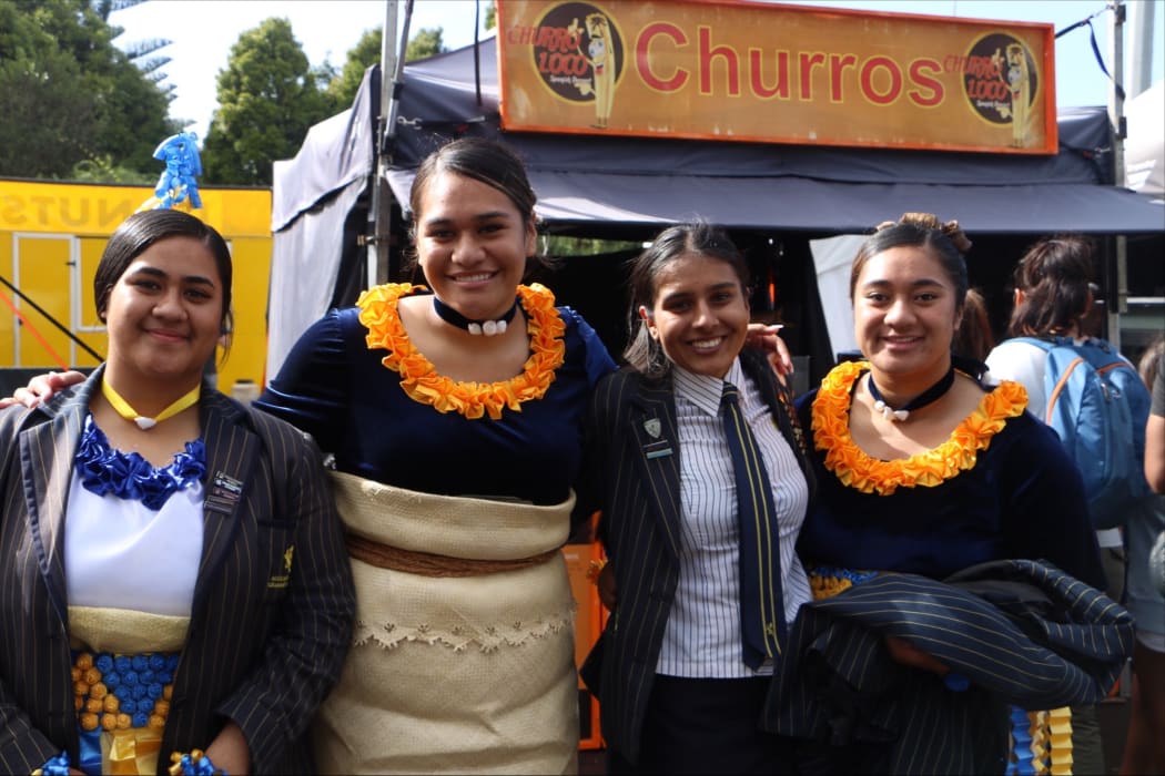 Auckland Girls Grammar Tongan group students skipped breakfast this morning for their early start, but were lining up for churros after their first performance for the day.