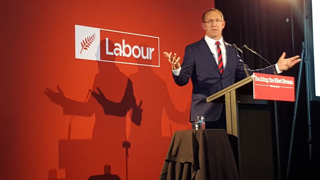 Andrew Little speaking at the party's annual conference in Auckland.