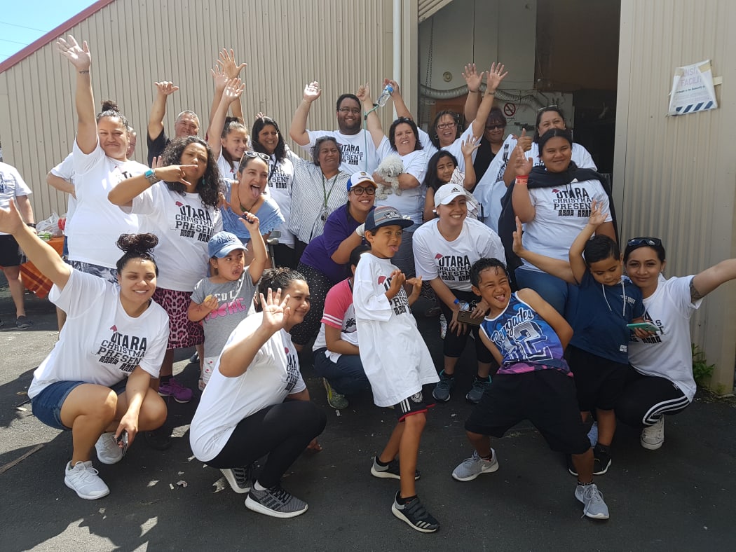 Volunteers for the Ōtara Christmas Present Drop project