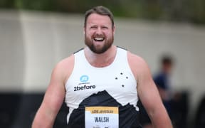 Tom Walsh of New Zealand looks on after competing in the men's shot put during the 2024 USATF Los Angeles Grand Prix.