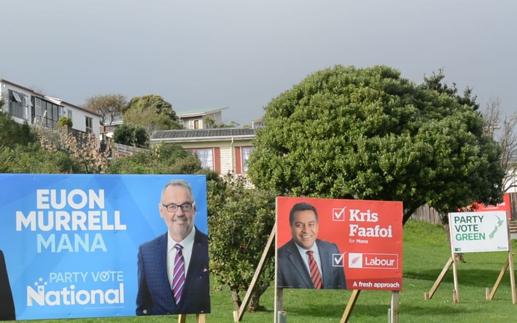 Candidate placards in Porirua.