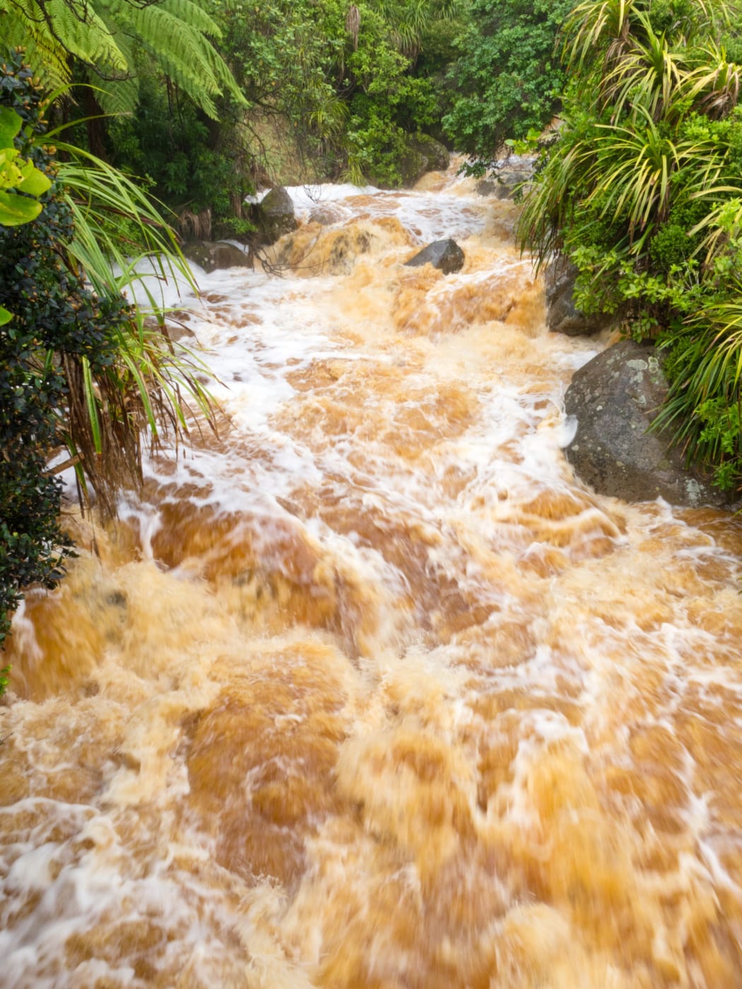 Flash flooding after heavy rain.