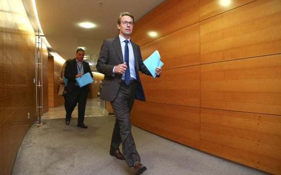 WELLINGTON, NEW ZEALAND - MAY 19: Director-General of Health Dr Ashley Bloomfield arrives at a press conference at Parliament on May 19, 2020 in Wellington, New Zealand.
