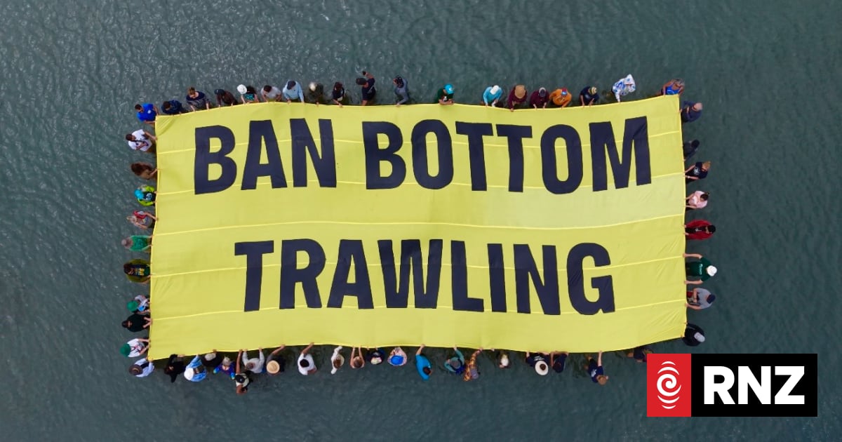 Hundreds gather to demand end to bottom trawling in Hauraki Gulf
