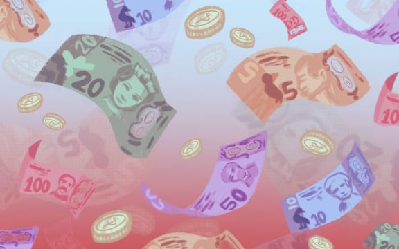 Illustration depicting New Zealand currency