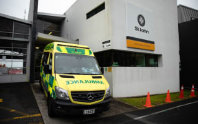 St John Ambulance parked at a depot in central Auckland.