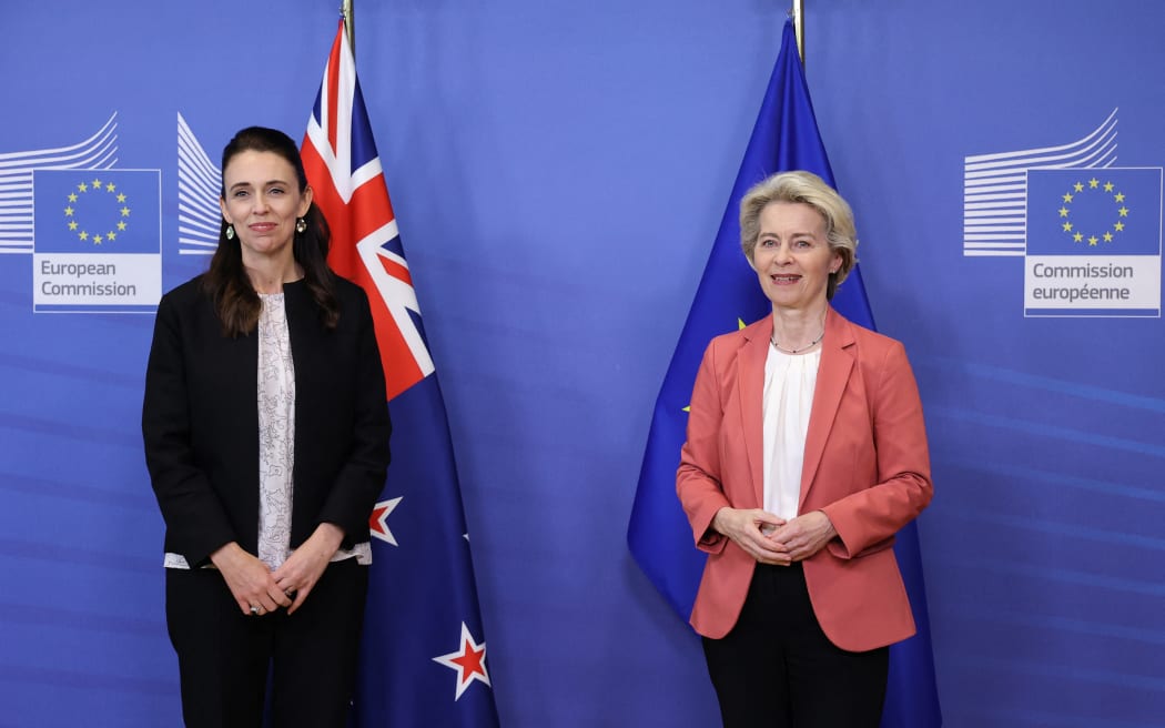 Prime Minister Jacinda Ardern and European Commission President Ursula von der Leyen at EU headquarters in Brussels, on 30 June 2022.