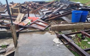 Classroom at Melsisi School in Vanuatu damaged by Cyclone Lola