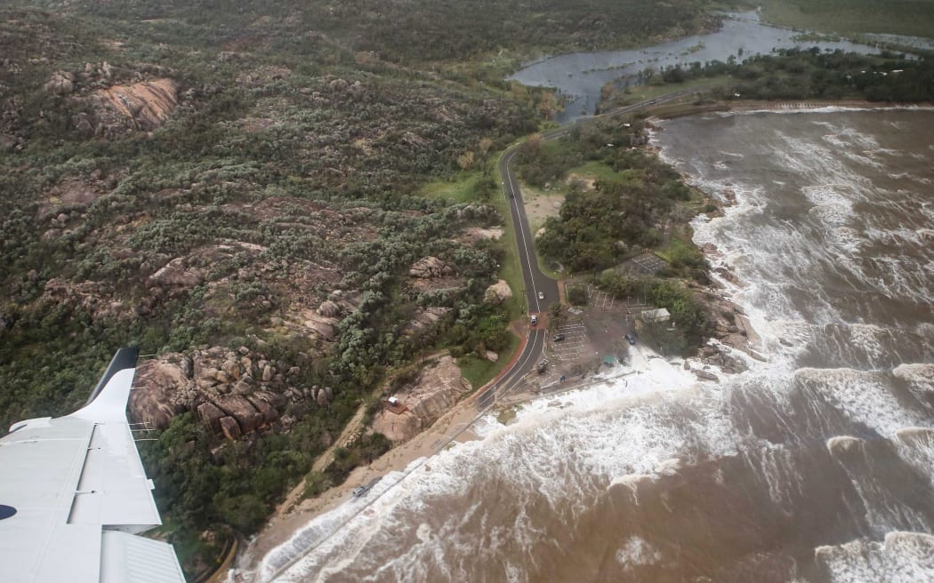 Damage near Bowen, Queensland, can be seen from the air after the area was hit by Cyclone Debbie.