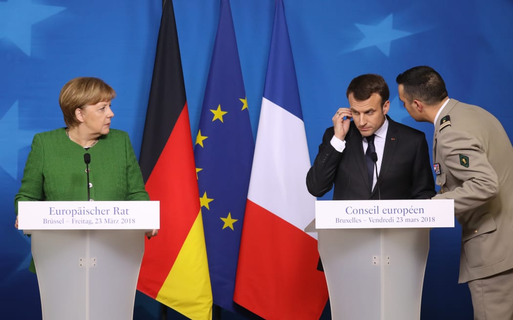 French president Emmanuel Macron is informed by his security advisor about the hostage situation in Trèbes.