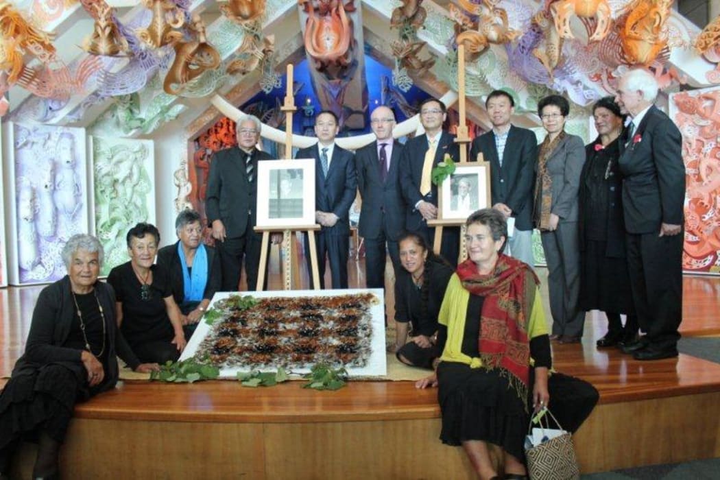 Dignitaries and members of the Tainui iwi attended the welcoming ceremony.