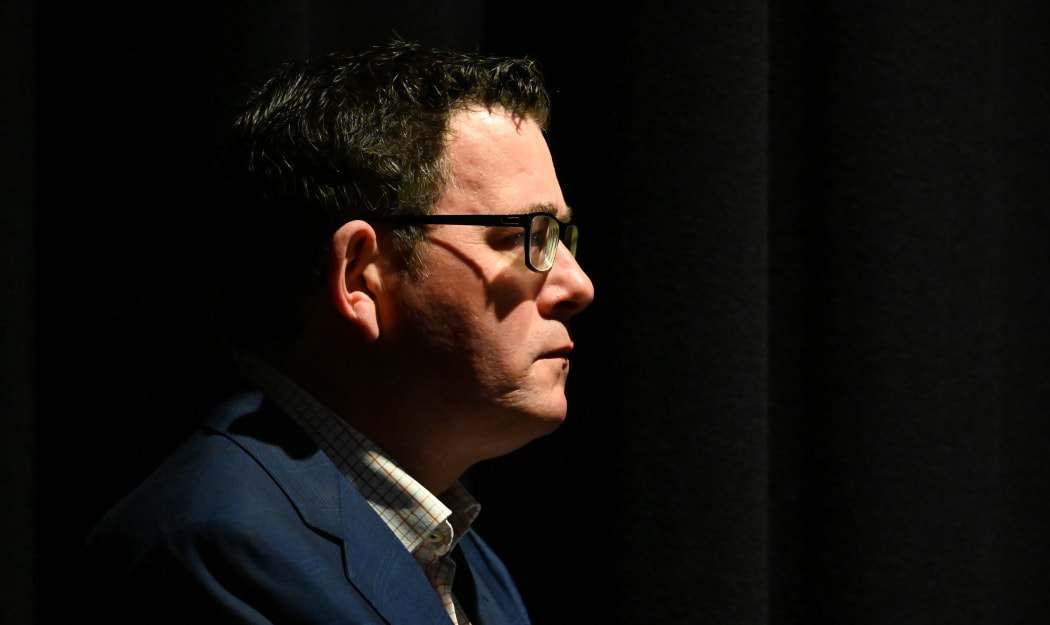 Victoria's state premier Daniel Andrews listens during a press conference in Melbourne on August 5, 2020.