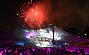 Spectators watch fireworks during the opening ceremony of the ICC 2015 Cricket World Cup at the Myer Music Bowl in Melbourne.