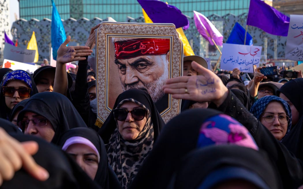 A pro-hijab rally was held in Tehran on 12 July, 2023.