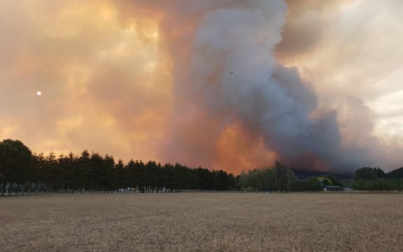 Fiery smoke is also visible from State Highway 6 near Wakefield.