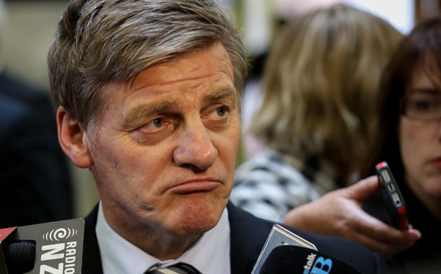 Bill English on the bridge at Parliament.