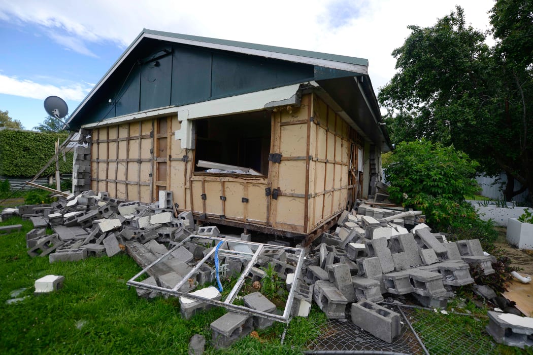 A quake-damaged house in Waiau.