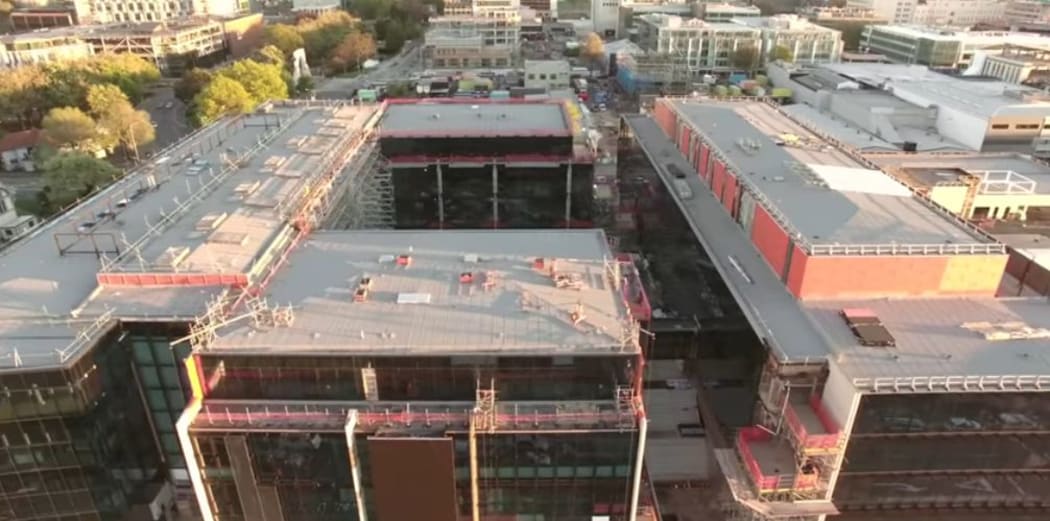 The Justice and Emergency Precinct, Christchurch seen from the air in October 2016.