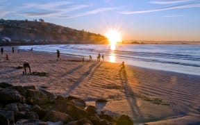 Sumner during sunset on June 28, 2015 in Christchurch, New Zealand.
