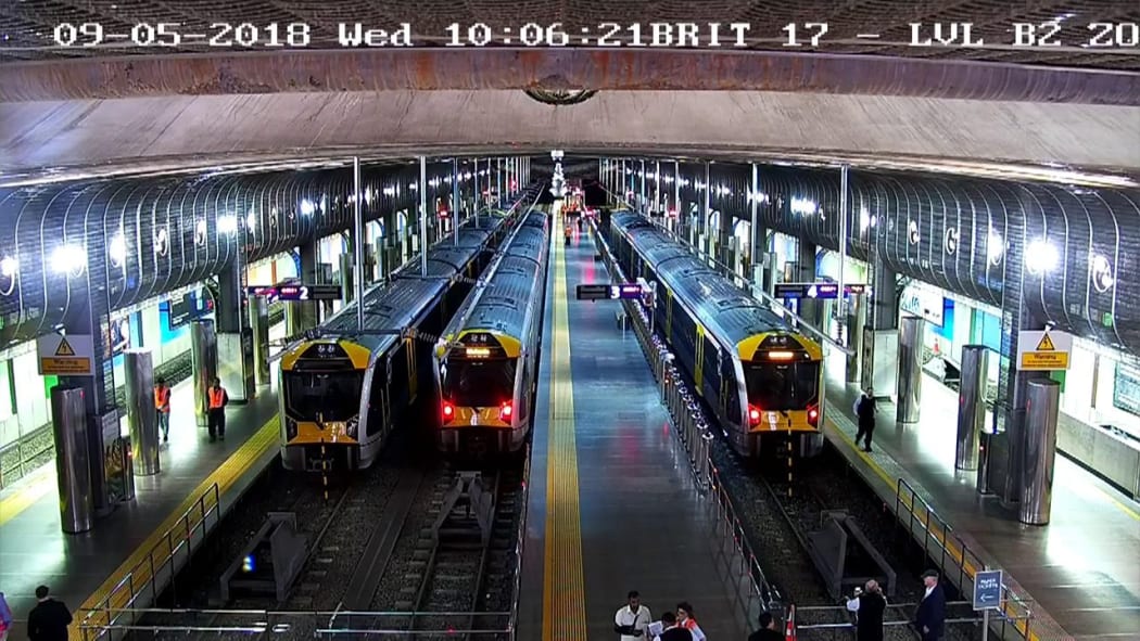 The affected train is pictured on the left.