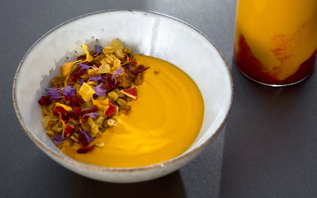 Breakfast containing solein - protein powder made from 'thin air'.