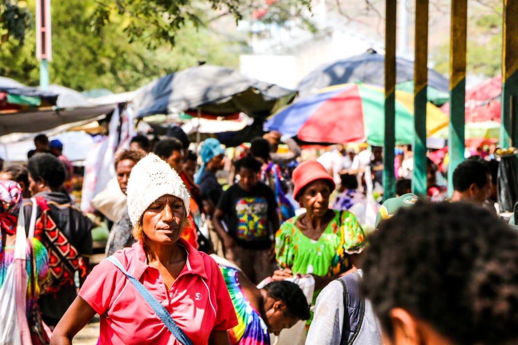 A crowd in Port Moresby PNG