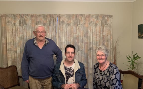 Nana and Poppa holding a birthday celebration for me last year.