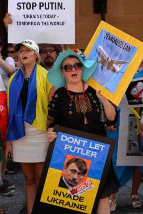 A protest against Russia's actions in Ukraine was held in Brisbane.