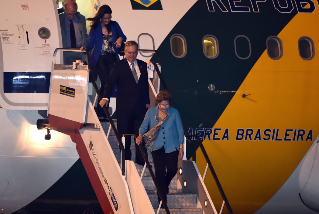 Brazil's president Dilma Rousseff arrives for the G20 summit in Brisbane