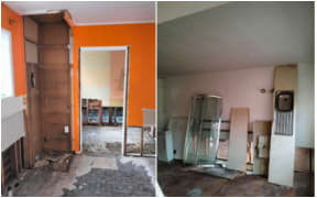 Auckland flood-damaged home interiors