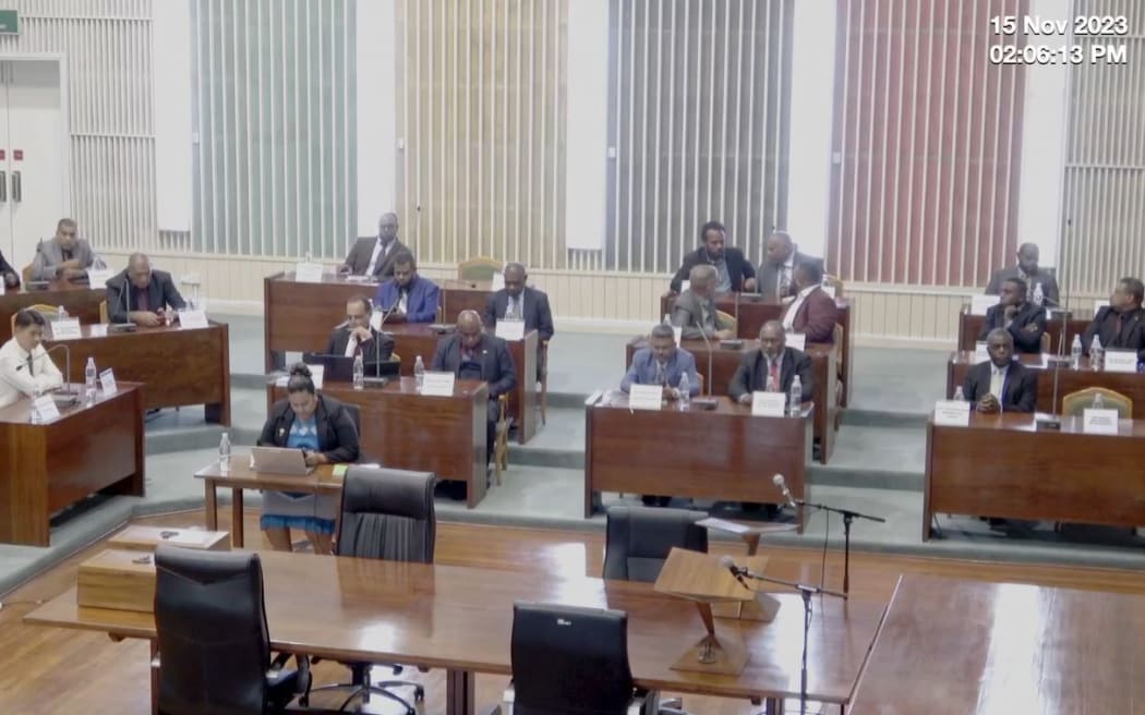 Vanuatu Parliament extraordinary session on Wednesday. 15 November 2023.