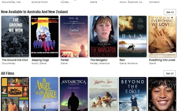 Some of the films available online at 'NZ Film On Demand'.