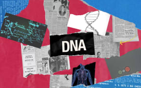 Title saying DNA, and images relating to DNA.