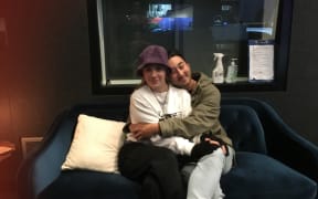 Annabel Liddell & Jun Park from Miss June on the RNZ Sofa.