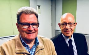 Professor John Zalcberg (right) and Richard Vines.