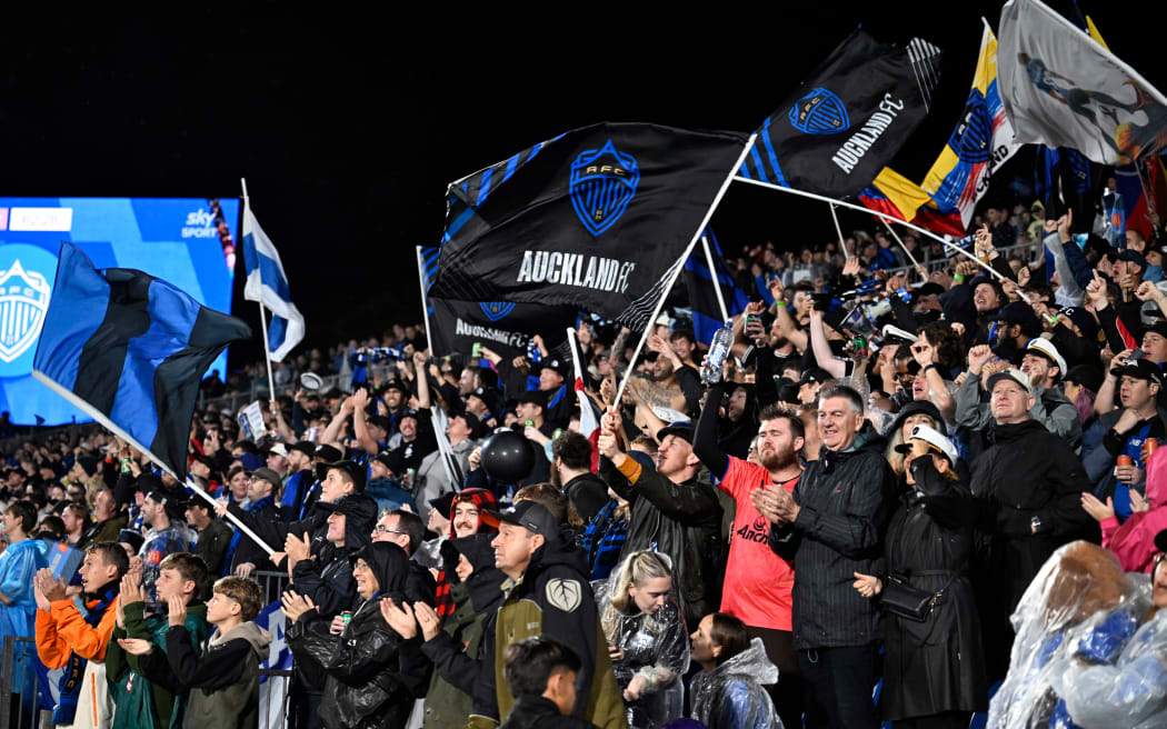 Auckland FC fans at Mount Smart Stadium.