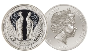 Both sides of the new ANZAC commemorative coin