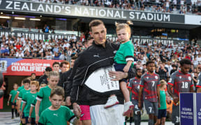 The teams come out to play. FIFA World Cup 2026 - OFC Qualifiers, Final, New Caledonia v New Zealand, Eden Park