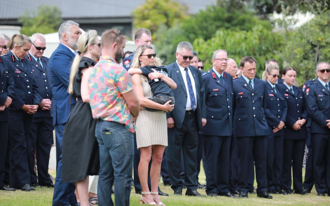 Muriwai memorial service for firefighters for Craig Stevens and Dave van Zwanenberg