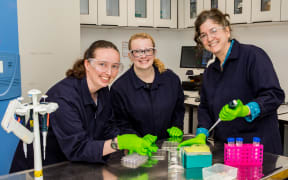 University of Canterbury reserachers, Rachael Wood, Katie Ellis and Deborah Munro