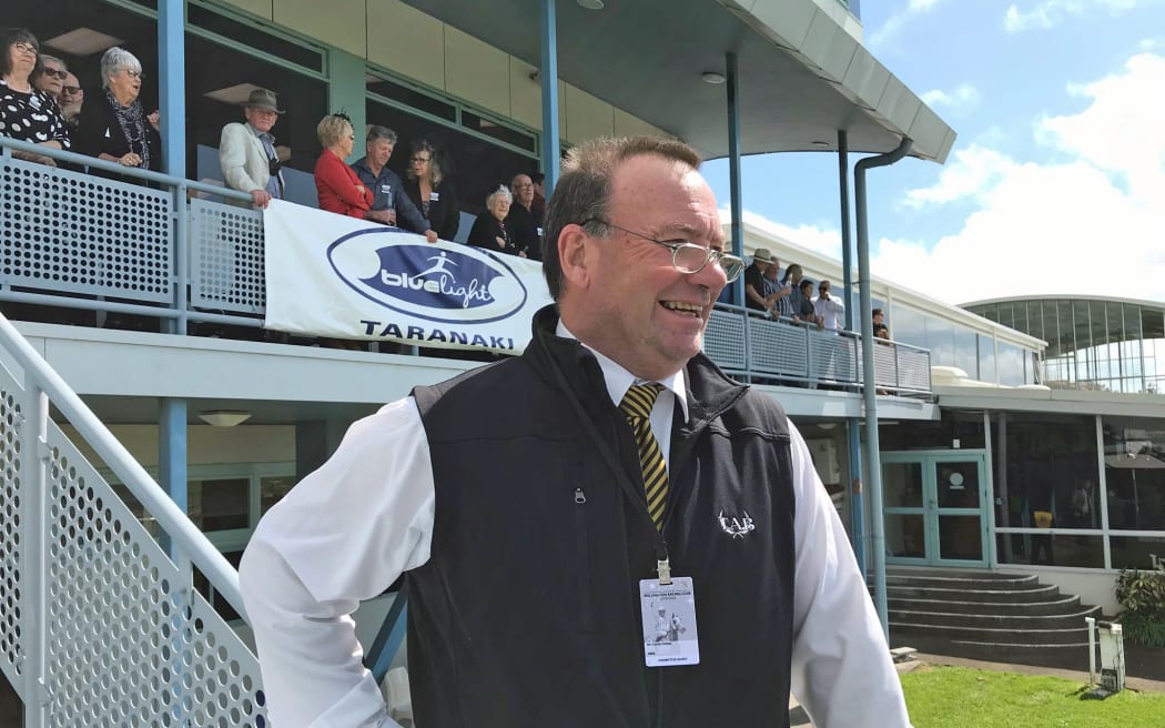 Carey Hobbs surveys the scene at New Plymouth Raceway.