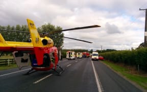 The Waikato Rescue Helicopter was returning from a flight to Taupo when it was diverted to the crash.