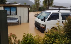 Flooding in Neil Lamb's Coromandel home.