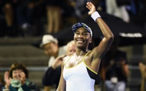 Venus Williams after winning her match during the ASB Classic.